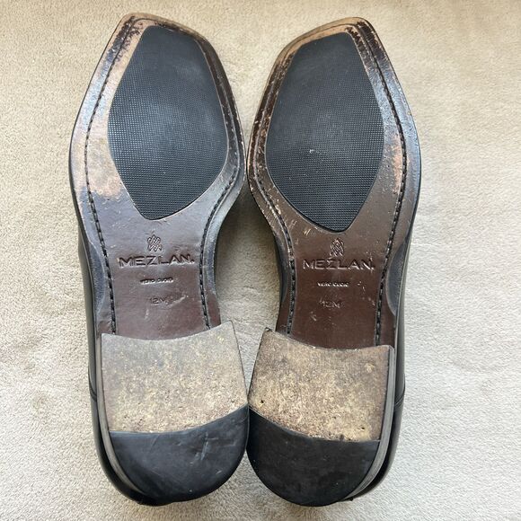 Mezlan Linosa Black Leather Oxford Men’s  12 M Made in Spain Bicycle Toe Dress - Picture 15 of 16